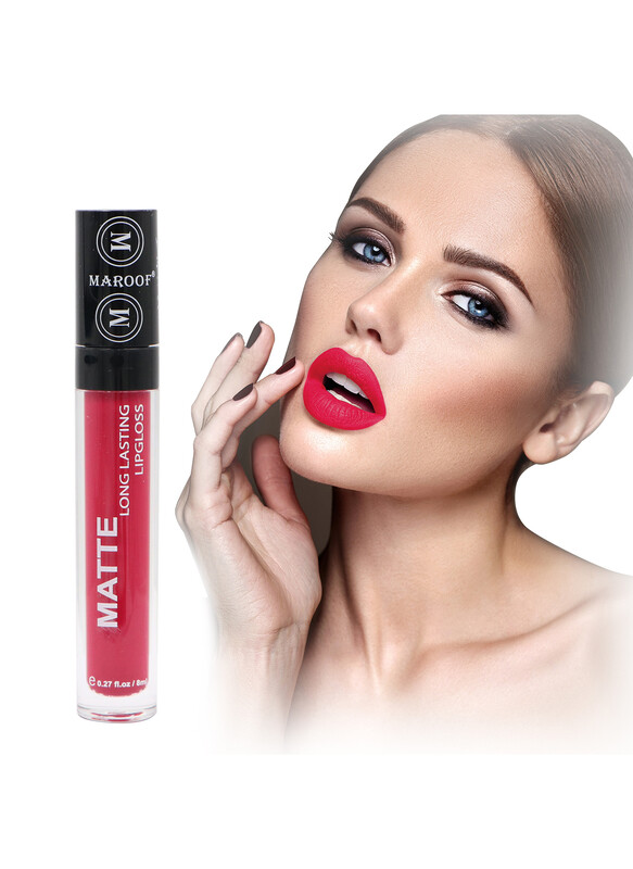 MAROOF Matte Long Lasting Lipgloss 8ml, 02 Rosy Lips