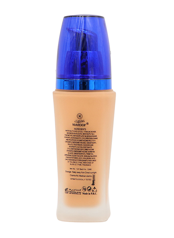 Maroof 24 Hours Full Coverage Liquid Foundation SPF30, 30ml, 02 Natural Ivory