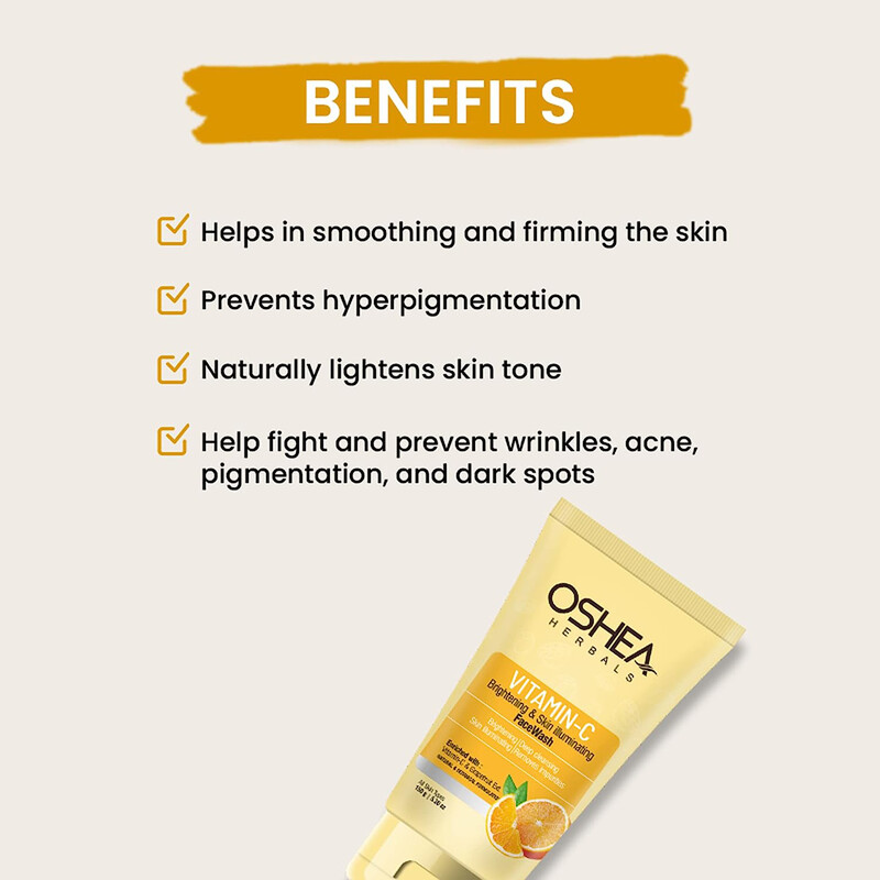 Oshea Herbals Vitamin C Brightening and Skin Illuminating Face Wash, 150ml