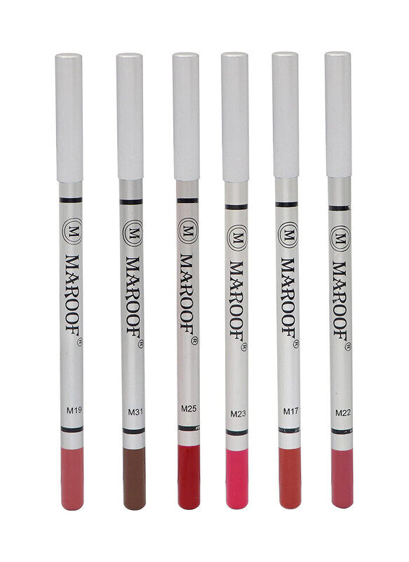 

Maroof Eye and Lip Liner Soft Pencils Combo, Pack of 6, Multicolour