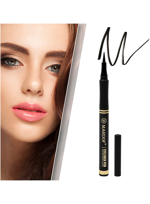 Maroof Professional Waterproof Eyeliner Pen, 2g, Bold Black, Black