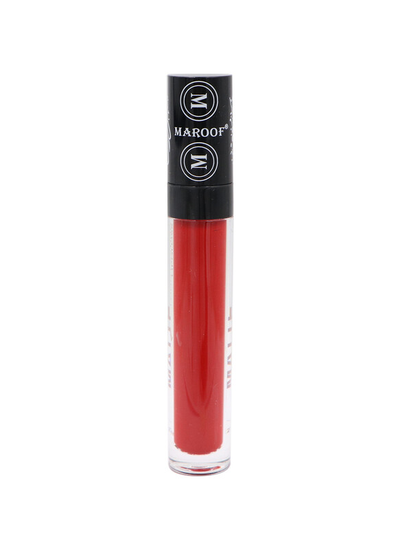 MAROOF Matte Long Lasting Lipgloss 8ml, 07 Fire Red