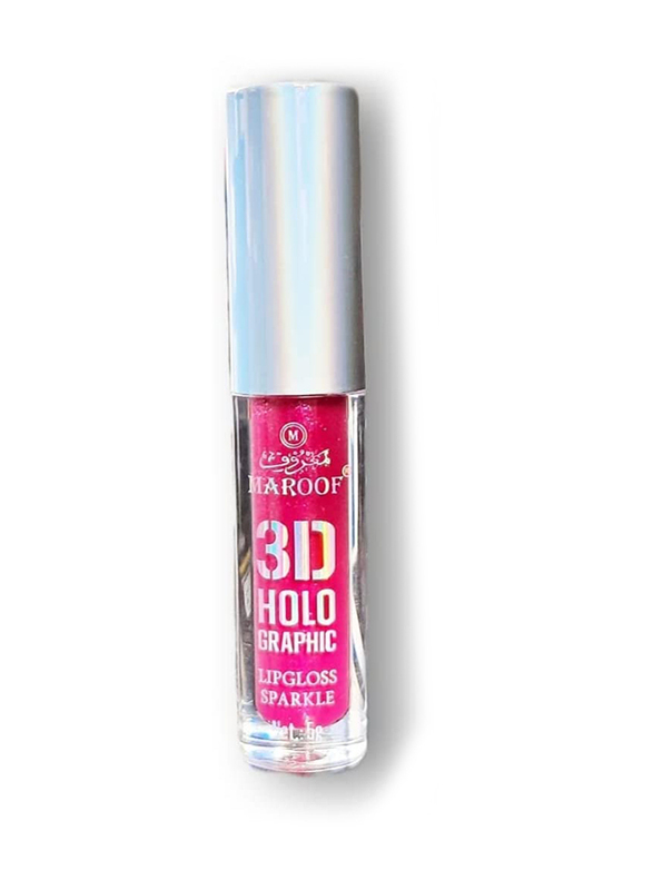 Maroof 3D Holographic Sparkle Lip Gloss, 5g, 19 Pink, Pink