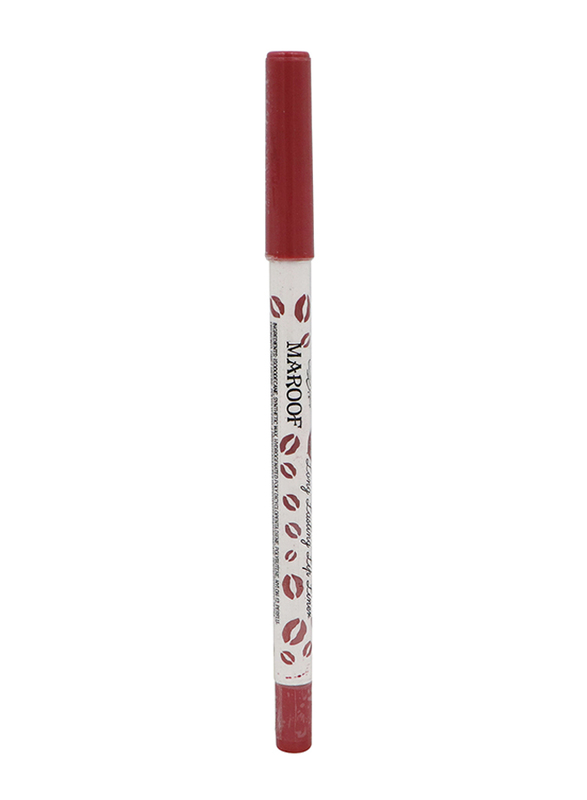 Maroof 24 Hour Long Lasting Water Proof Retractable Matte Lip Liner, 1.2gm, Plum Red, Red