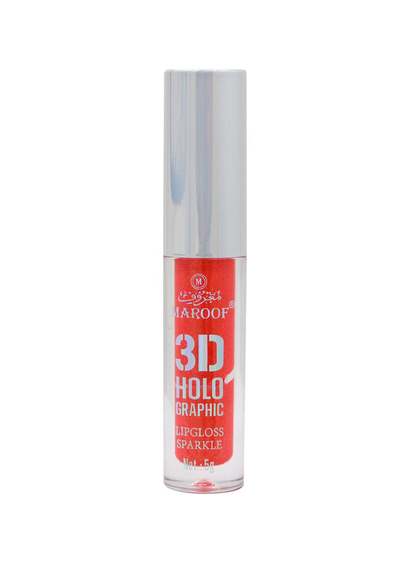 MAROOF 3D Holographic Sparkle Lipgloss 5g, 01 Orange