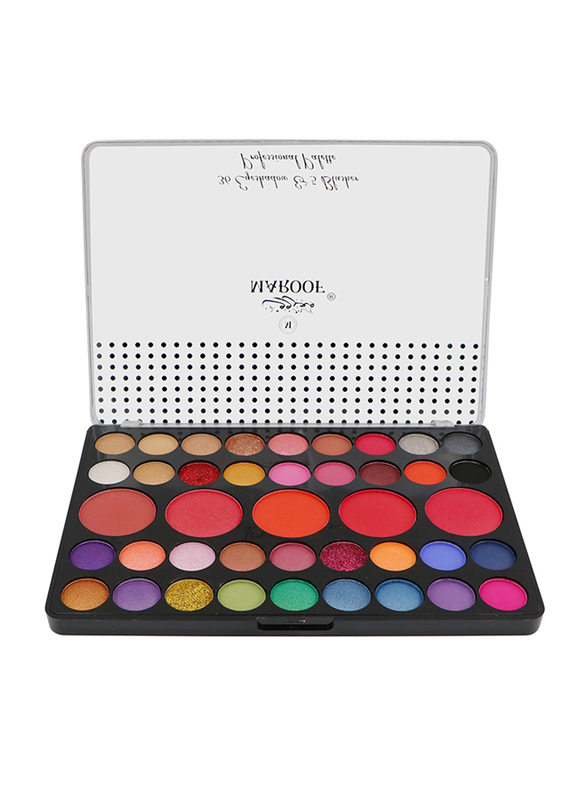 Maroof 36 Eyeshadow & 5 Blusher Long Lasting Non Toxic Professional Palette, Multicolour