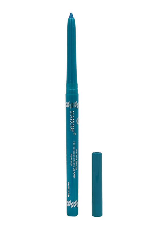 Maroof 24 Hours Long Lasting Water Proof Automatic Real Jet Black Retractable Kajal Eye Pencil, 0.35gm, Green