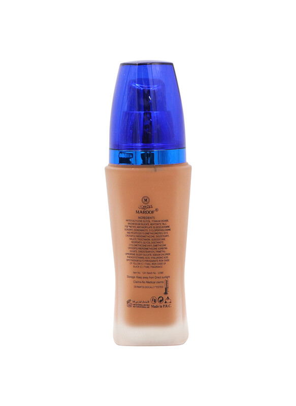 MAROOF 24 Hours Full Coverage Liquid Foundation SPF30, 30ml, 08 Chocolate