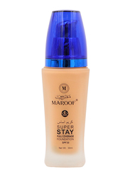 Maroof 24 Hours Full Coverage Liquid Foundation SPF30, 30ml, 02 Natural Ivory