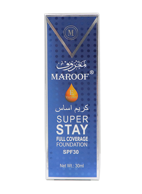 Maroof 24 Hours Full Coverage Liquid Foundation SPF30, 30ml, 01 Fair