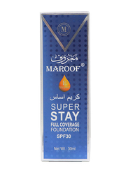 Maroof 24 Hours Full Coverage Liquid Foundation SPF30, 30ml, 01 Fair