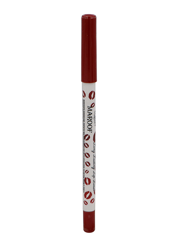 Maroof 24 Hour Long Lasting Water Proof Retractable Matte Lip Liner, 1.2gm, Rosy Lips, Red