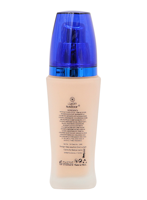 Maroof 24 Hours Full Coverage Liquid Foundation SPF30, 30ml, 03 Soft Beige