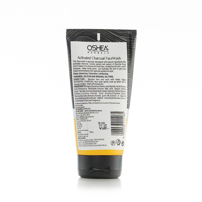 Oshea Herbals Activated Charcoal Face Wash, 120ml