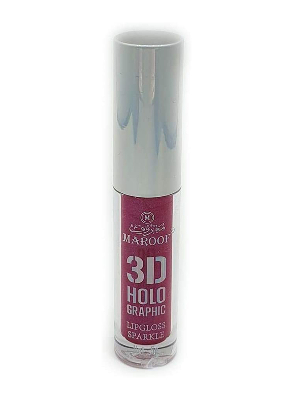 Maroof 3D Holographic Sparkle Lip Gloss, 5g, 16 Purple, Purple