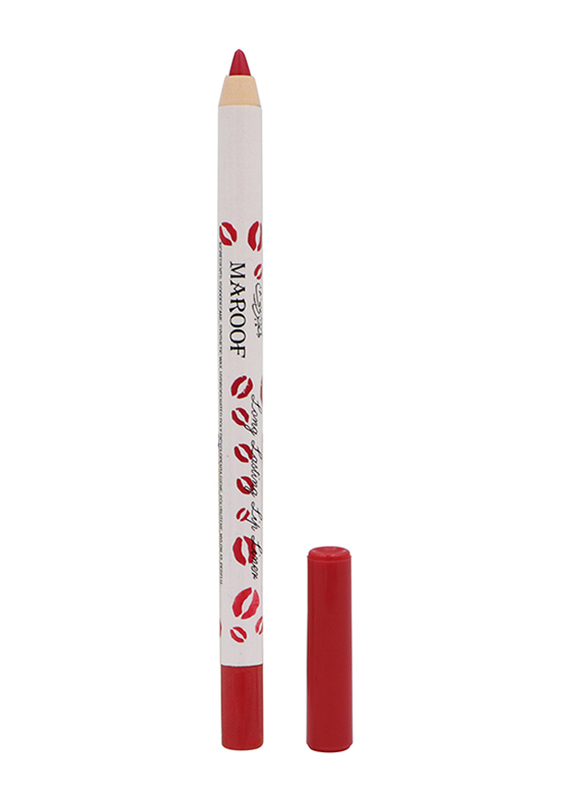 Maroof 24 Hour Long Lasting Water Proof Retractable Matte Lip Liner, 1.2gm, Red Berry, Red