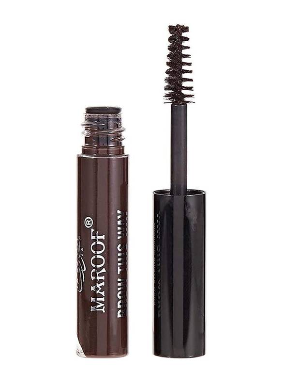 Maroof Eyebrow Styling Mascara, 6.5ml, 08 Dark Brown, Brown