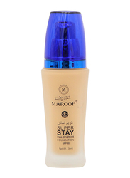 Maroof 24 Hours Full Coverage Liquid Foundation SPF30, 30ml, 04 Sandy Beige