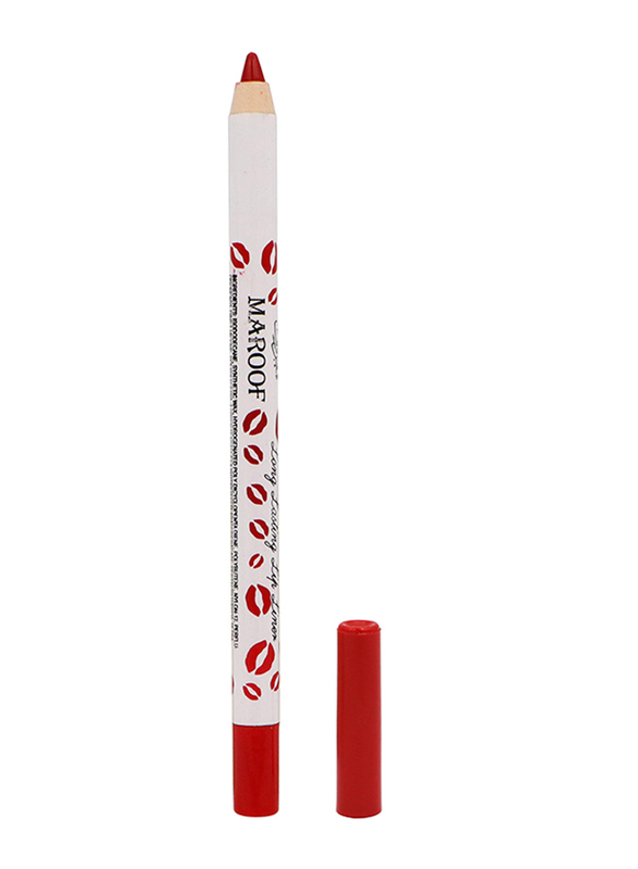 Maroof 24 Hour Long Lasting Water Proof Retractable Matte Lip Liner, 1.2gm, Lover Red, Red