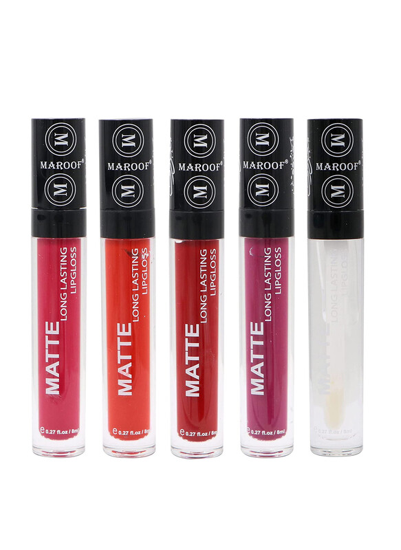 Maroof Matte Long Lasting Lipgloss, 8ml, My Collection, Pack of 5