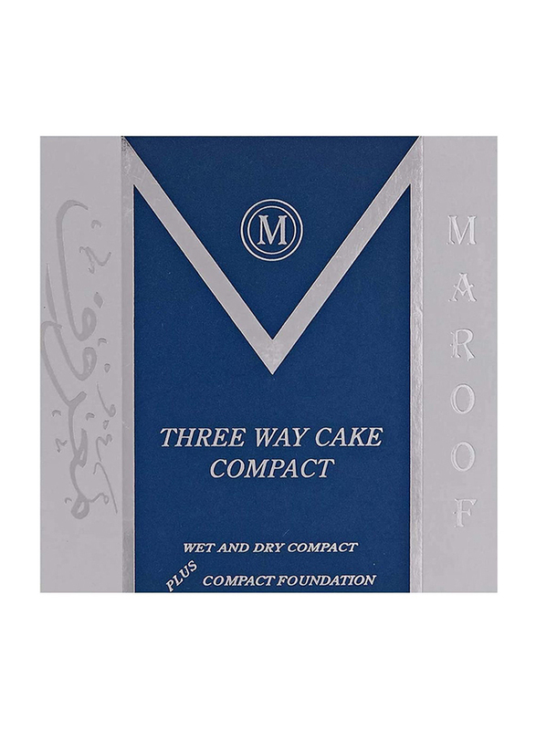 Maroof MAROOF Three Way Cake Wet and Dry Compact Foundation, 10 Medium Brown