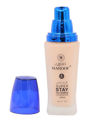 Maroof 24 Hours Full Coverage Liquid Foundation SPF30, 30ml, 03 Soft Beige