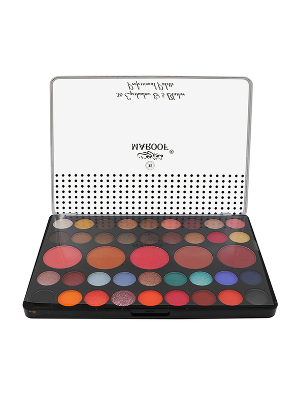 Maroof 36 Eyeshadow & 5 Blusher Long Lasting Non Toxic Professional Palette, Multicolour