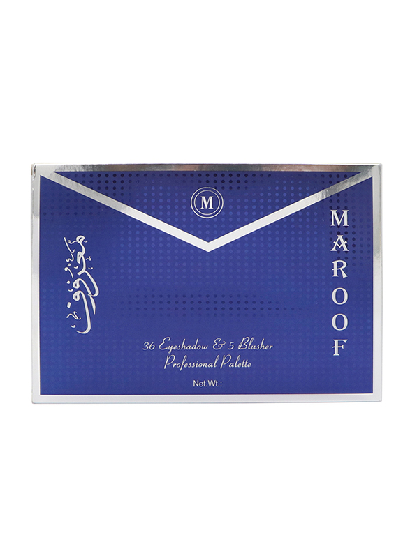 Maroof 36 Eyeshadow & 5 Blusher Long Lasting Non Toxic Professional Palette, Multicolour