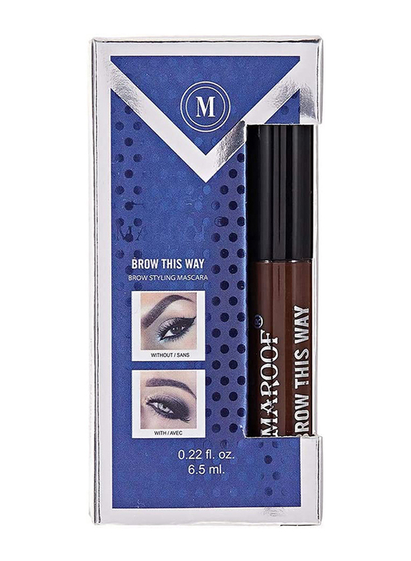 Maroof Eyebrow Styling Mascara, 6.5ml, 07 Dark Brown, Brown