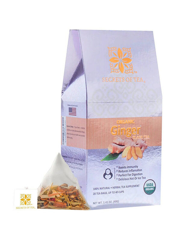 

Secrets of Tea Organic Ginger Black Tea, 20 Tea Bags