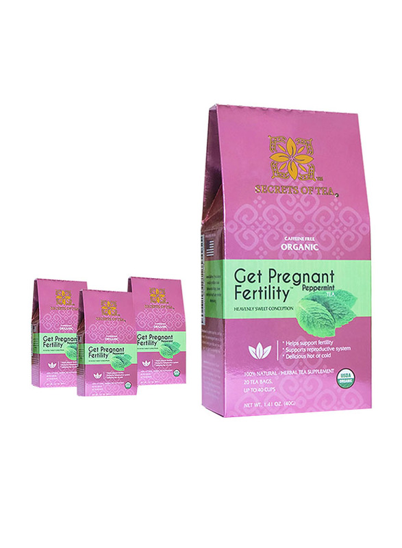 Secrets of Tea Peppermint Women Fertility Tea, 4 x 20 Tea Bags