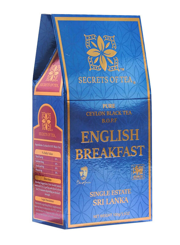 

Secrets of Tea Pure Ceylon Black English Breakfast Loose Leaf Tea, 100g