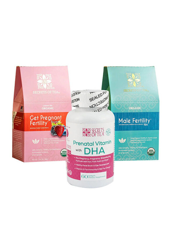 

Secrets of Tea Fruit Prenatal Daily Vitamins Mens Fertility Tea, 3 Pack