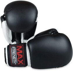 MaxStrength 8oz Punching Training Boxing Gloves Set, White/Black