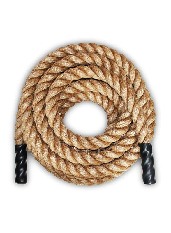 Maxstrength Natural Material Battle Rope, 15 Meter, Brown