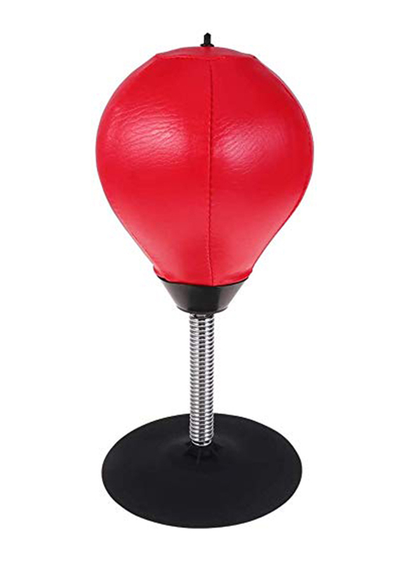 Maxstrength Desktop Punching Bag with Strong Suction Base, Red/Black
