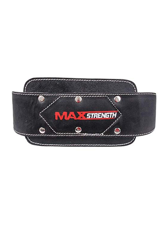 Maxstrength Leather Dipping Belt With Padded Back Support & Free Chain, Black