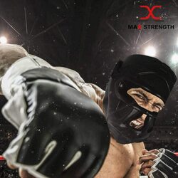 MaxStrength Senior Head Guard MMA Martial Arts Fighting Head Gear Helmet Adjustable Fastening Chin Strap, Black