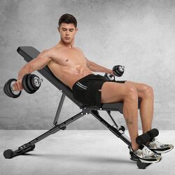 X MaxStrength Folding Dumbbell Bench Weight Bench, Incline Decline Foldable Weight Lifting Bench, Multicolour