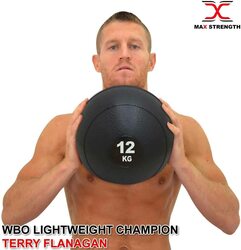 MaxStrength MMA Fitness Strength Training Medicine Slam Rubber Balls, 4KG, Black