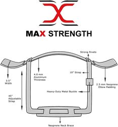 X MaxStrength Olympic Bar with Arm Blaster, 4 Feet, Silver/Black
