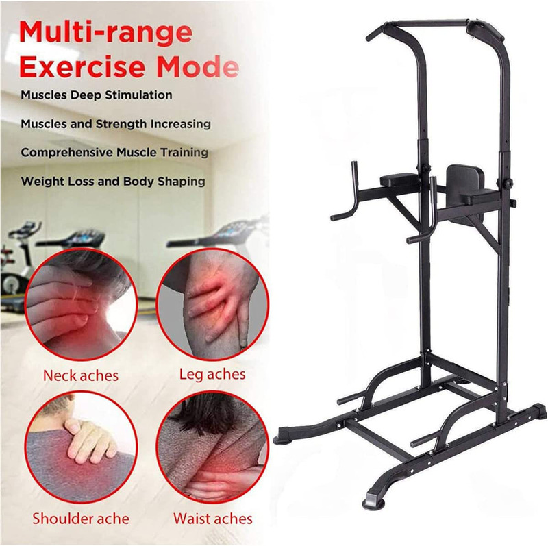 Max Strength Power Tower Multi-Function Pull Up Rack, Black