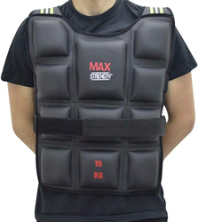 Maxstrength Weighted Vests Gym for Running, Fitness, Sports Training & Weight, 15KG, Black