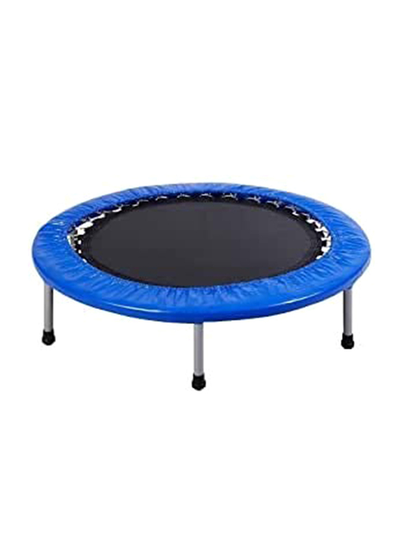 Maxstrength 50-inch Mini Rebounder Trampoline with Safety Pad for Kids, Ages 6+, Blue/Black