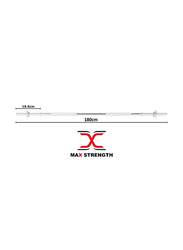 Maxstrength Fitness Solid Weight Lifting Chrome Barbell Bar with Collars, 72-inch, Silver