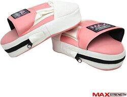 MaxStrength Standard Curved Focus Pad Punch Gloves, White/Pink