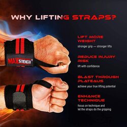 MaxStrength Wrist Weight Liftings Bandages Fist Straps, 1 Pair, Red/Black