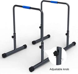 MaxStrength Adjustable Full Set Dip Up Stand Station Tricep Strength Training Dips, Black