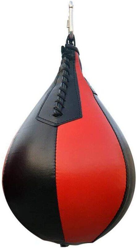 MaxStrength Pear Shaped Speed Boxing Punching Bag, Black/Red