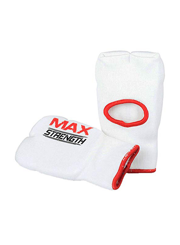 Maxstrength Large Arts Boxing Gloves, White/Red